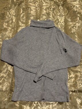 Babaton Gray Ribbed Turtleneck Sweater